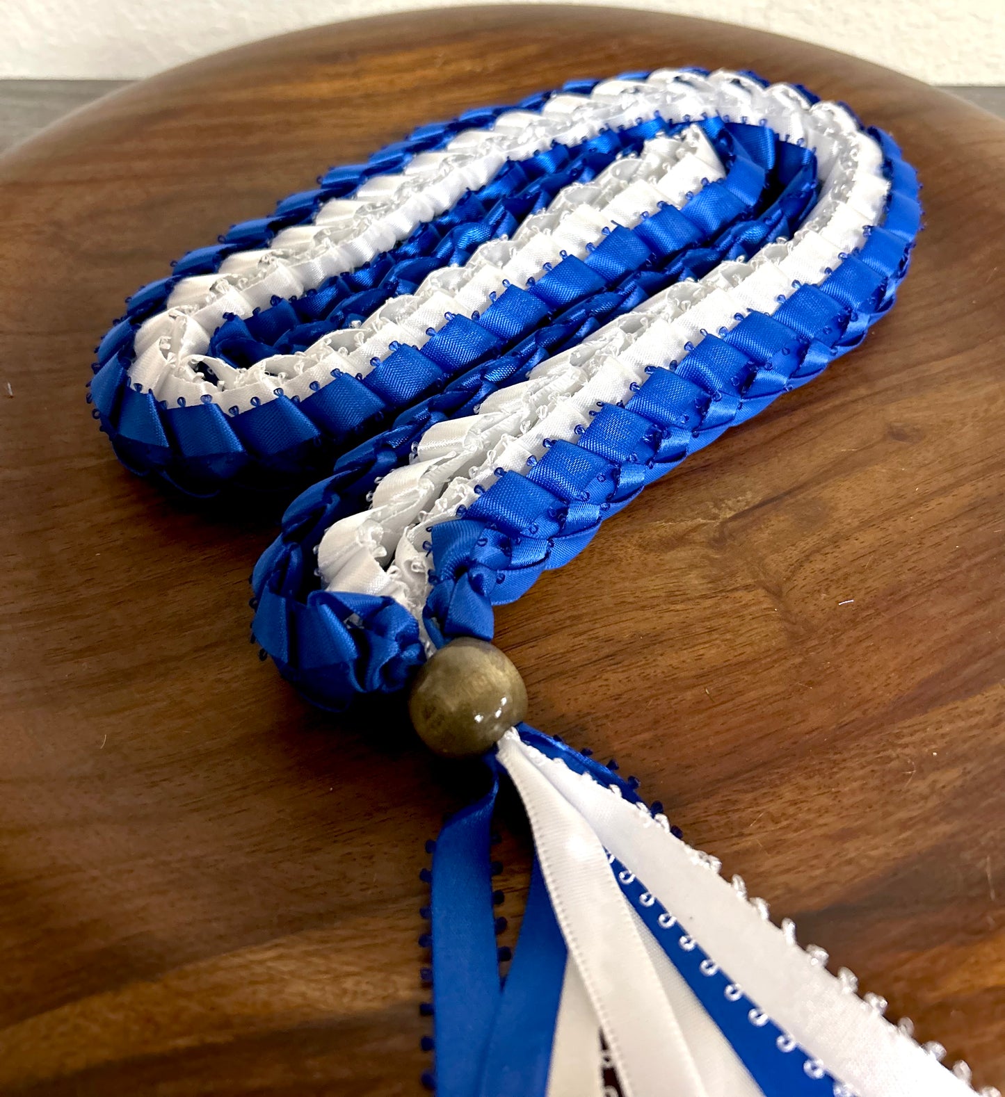 Double Strand Ribbon Lei with Signature look Bead Attachment (Assorted Colors Available)