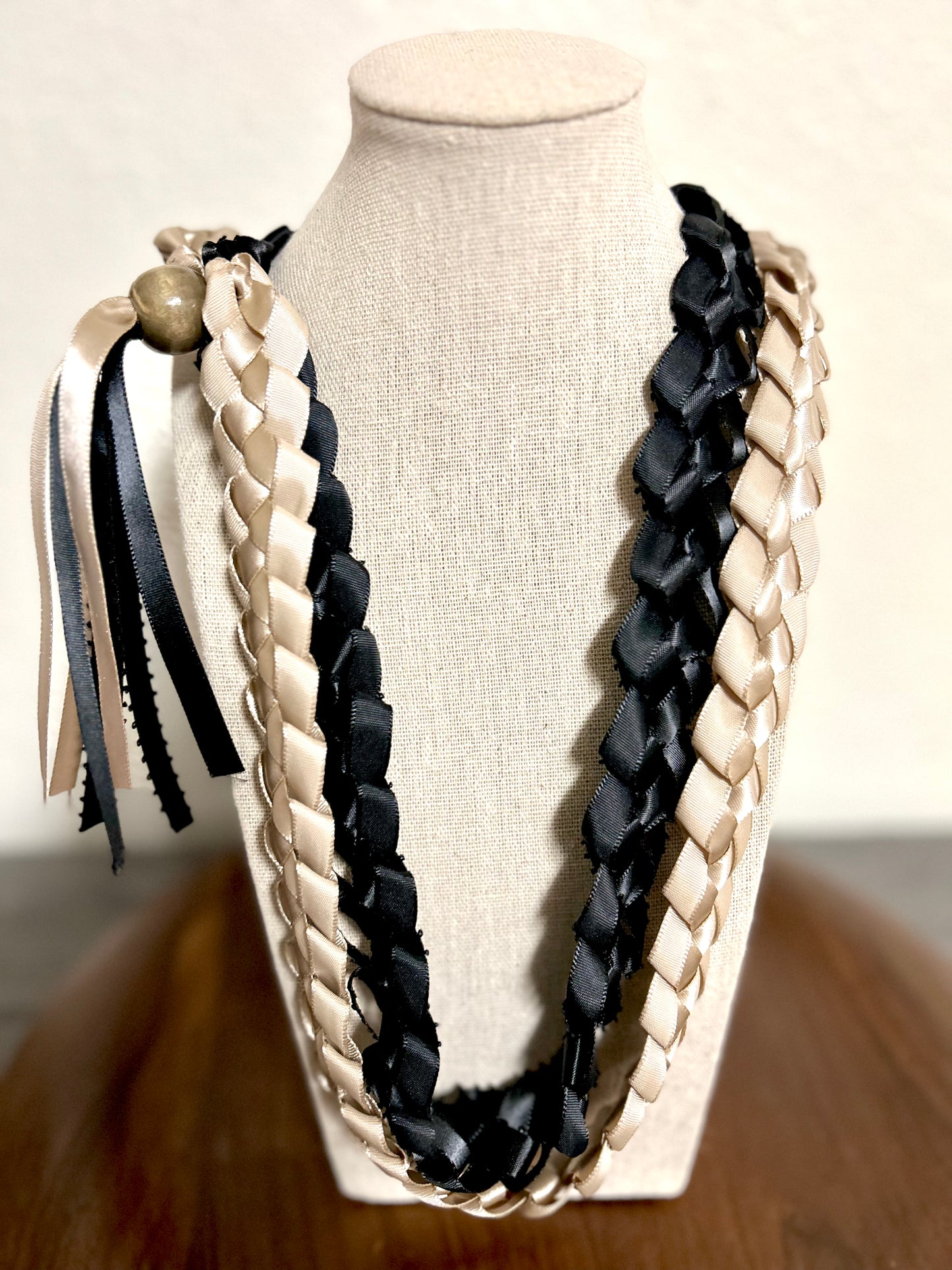 Double Strand Ribbon Lei with Signature look Bead Attachment (Assorted Colors Available)